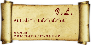 Villám Lóránt névjegykártya