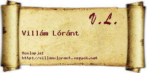 Villám Lóránt névjegykártya
